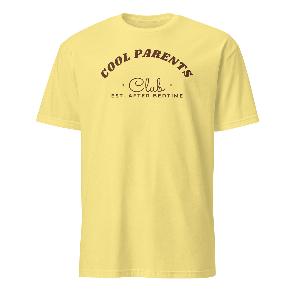 Cool Parents Club tee in Cornsilk, front print