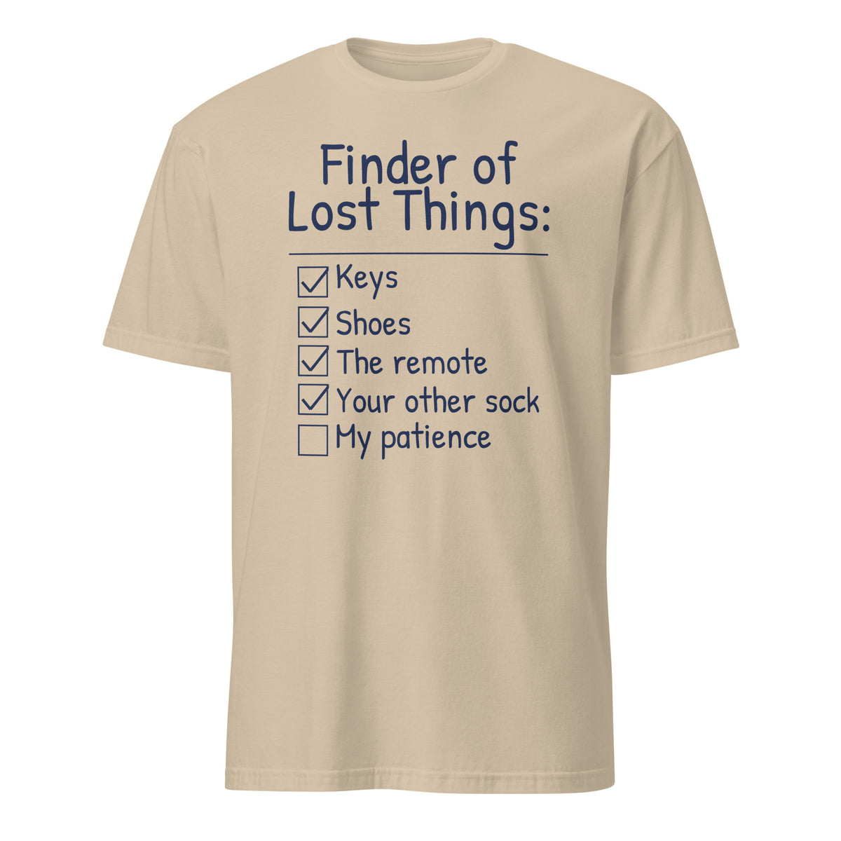 Finder of Lost Things tee in Sand, front print