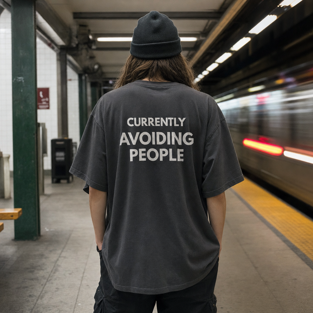 Currently Avoiding People - T-Shirt Oversize
