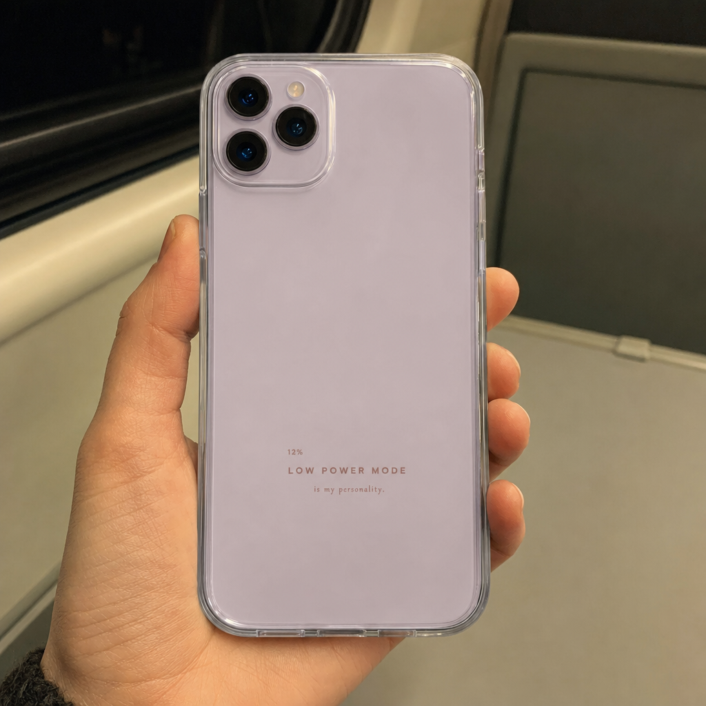 Low power mode is my personality clear iPhone case