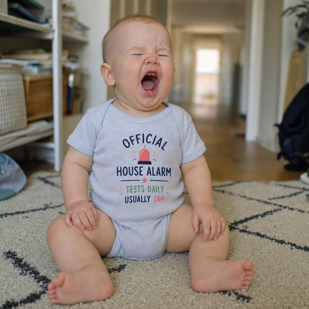 Official House Alarm – Tests Daily baby bodysuit worn