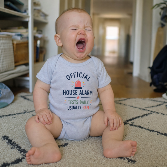 Official House Alarm – Tests Daily baby bodysuit worn