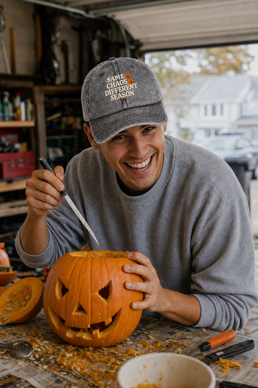 Same Chaos Different Season vintage cap - charcoal grey