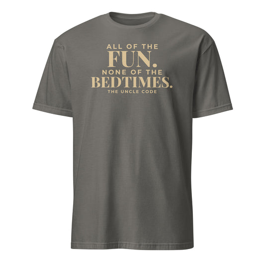 The Uncle Code tee in Charcoal, front print
